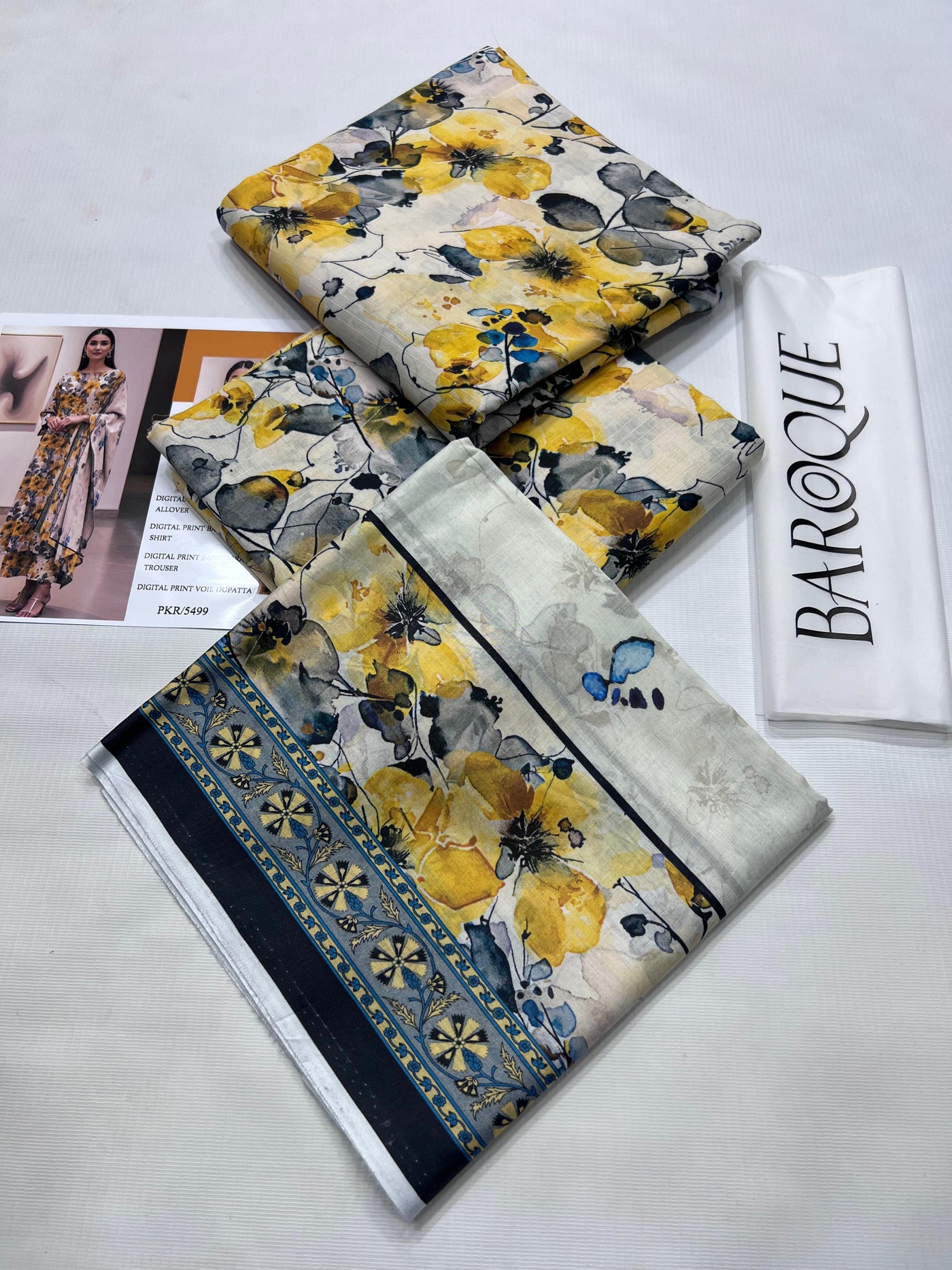 BAROQUE (3 Piece) BANA DORIA LAWN DIGITAL PRINT ALLOVER