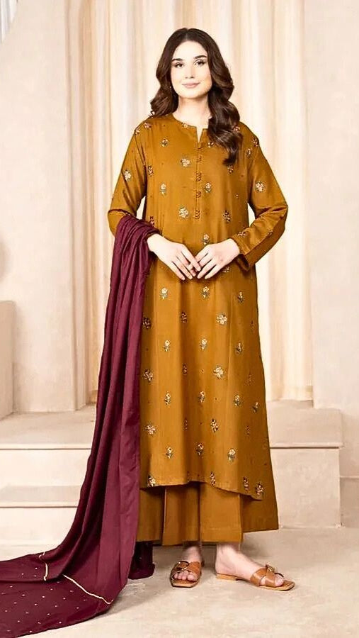 BAROQUE EMBROIDERY LAWN SUIT (3 PIECE)