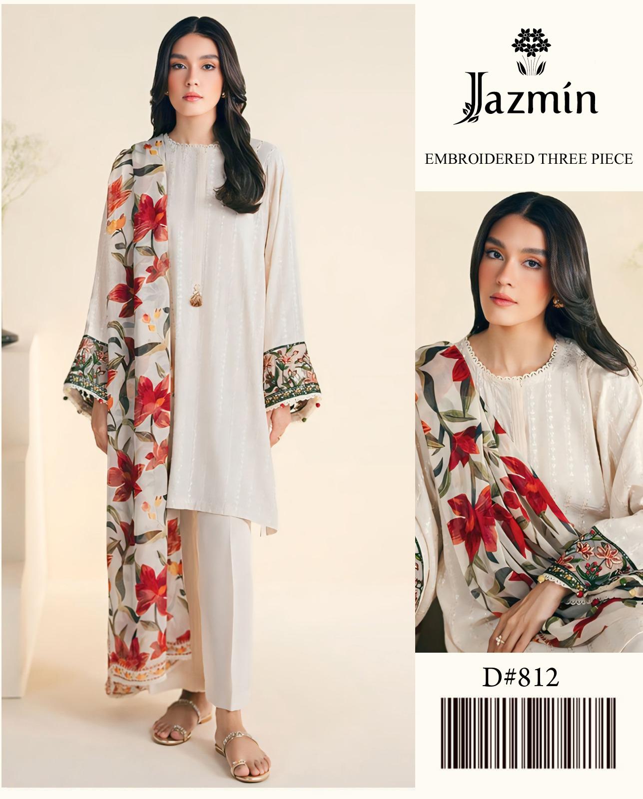 JAZMIN LAWN  EMBROIDERY SUIT (3 PIECE)