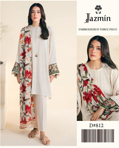JAZMIN LAWN  EMBROIDERY SUIT (3 PIECE)