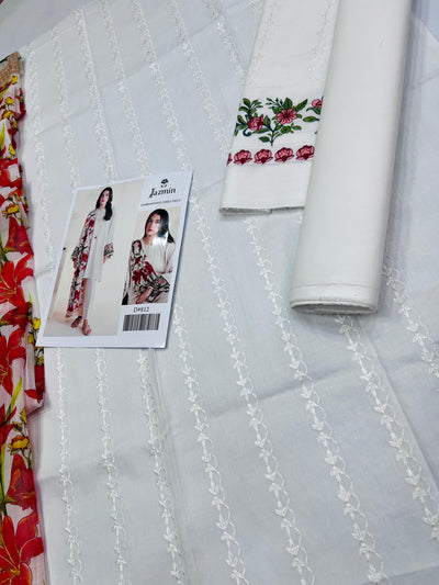 JAZMIN LAWN  EMBROIDERY SUIT (3 PIECE)