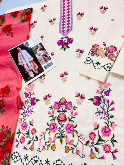 ZARA SHAHJAHAN LAWN EMBROIDERY SUIT (3 PIECE)