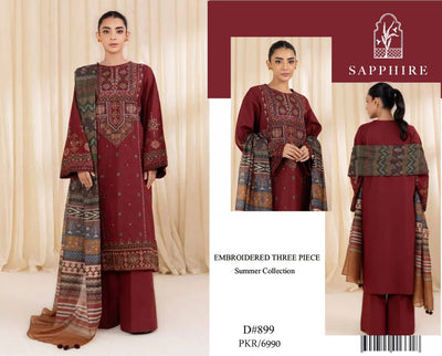 SAPPHIRE LAWN EMBROIDERY SUIT (3 PIECE)