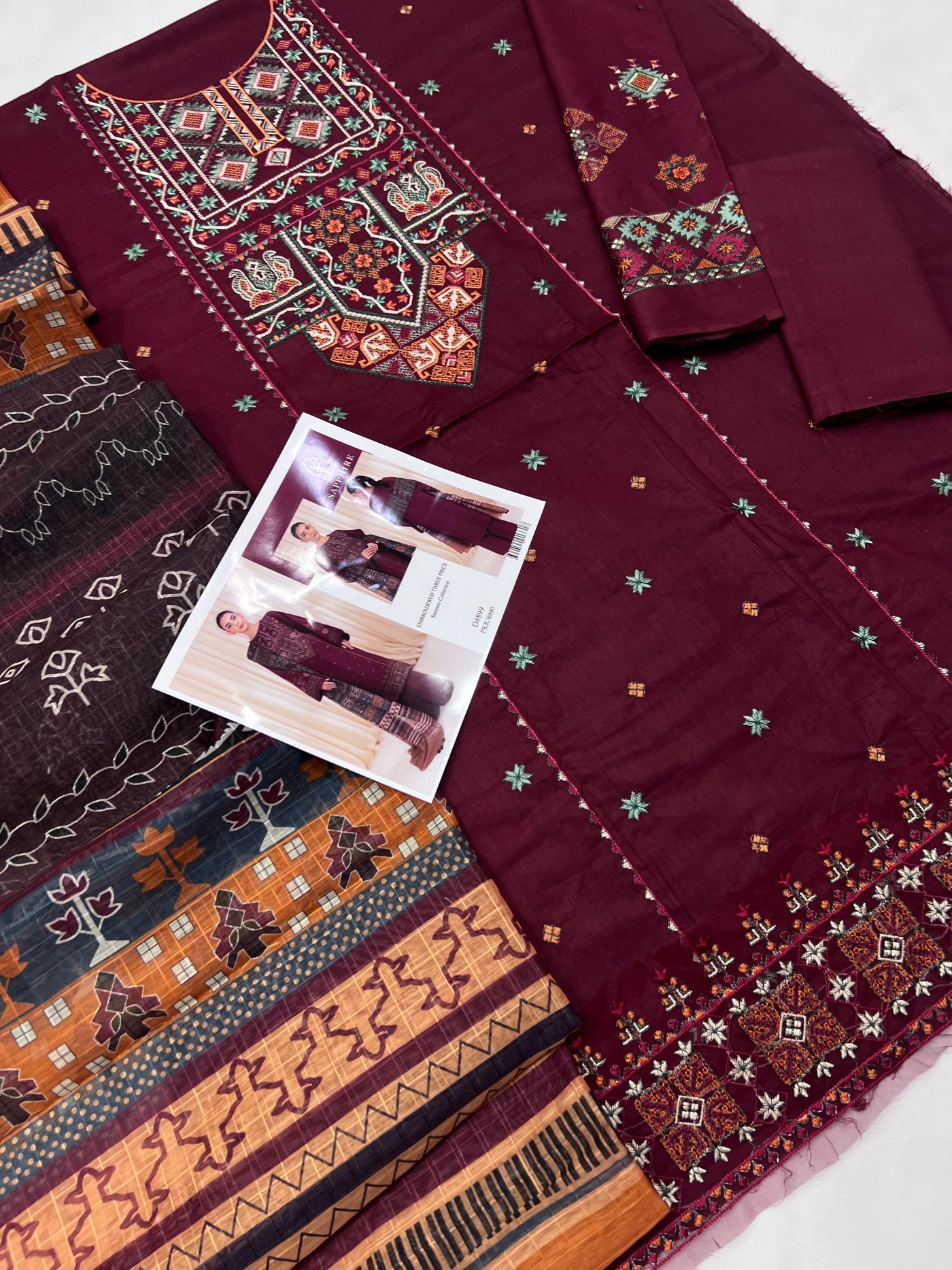 SAPPHIRE LAWN EMBROIDERY SUIT (3 PIECE)