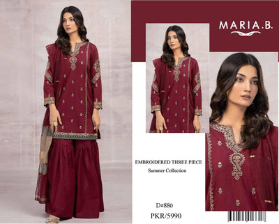MARIA B  LAWN  EMBROIDERY SUIT (3 PIECE)