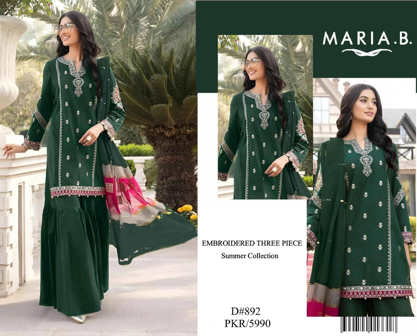 MARIA B  LAWN  EMBROIDERY SUIT (3 PIECE)