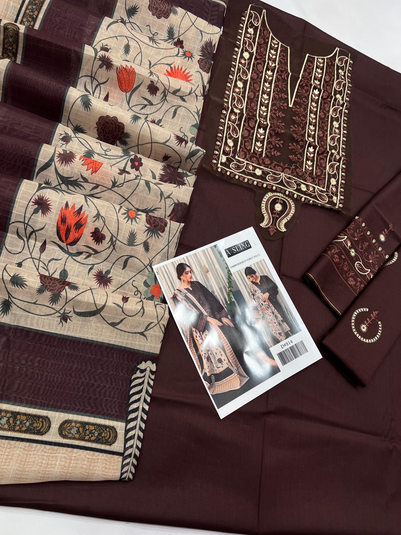 ASLING LAWN EMBROIDERY SUIT (3 PIECE)