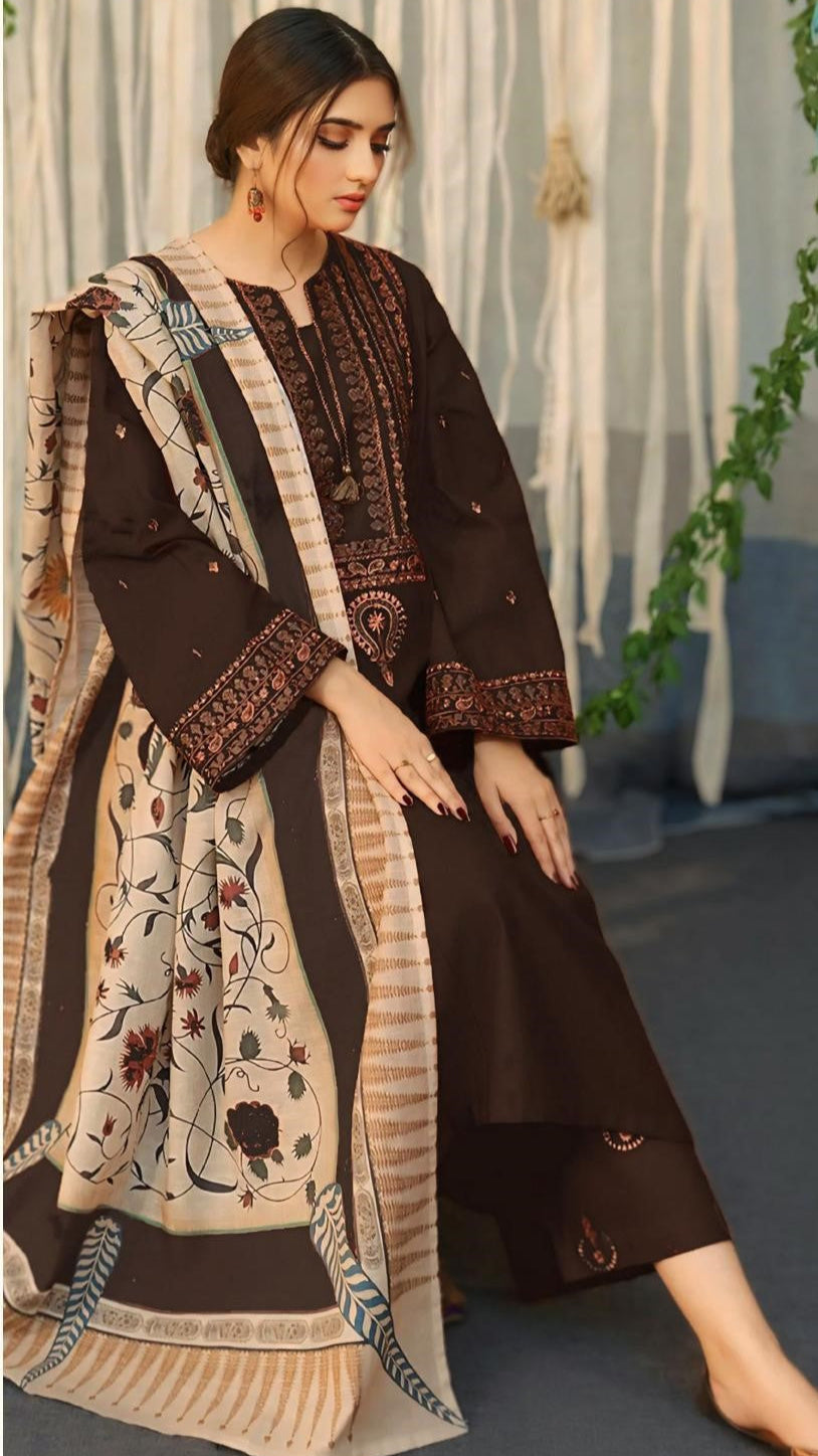 ASLING LAWN EMBROIDERY SUIT (3 PIECE)