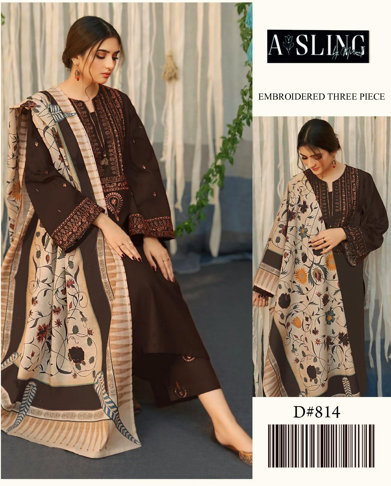 ASLING LAWN EMBROIDERY SUIT (3 PIECE)