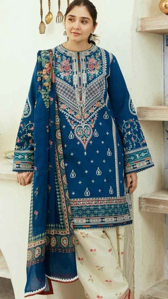 ZARA SHAHJAHAN LAWN EMBROIDERY SUIT (3 PIECE)
