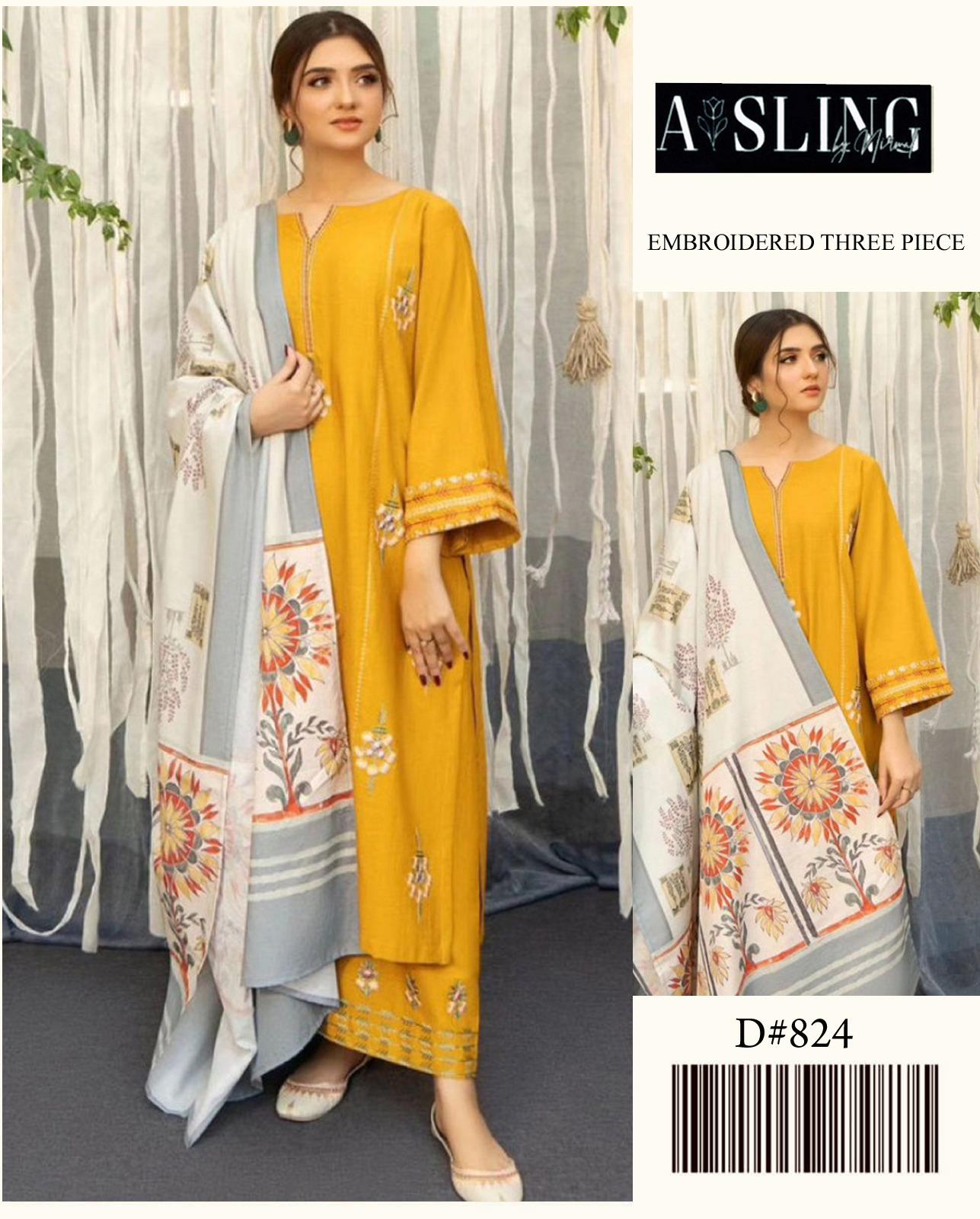 ASLING LAWN EMBROIDERY SUIT (3 PIECE)