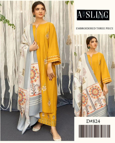 ASLING LAWN EMBROIDERY SUIT (3 PIECE)