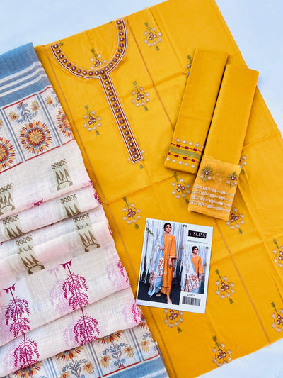 ASLING LAWN EMBROIDERY SUIT (3 PIECE)