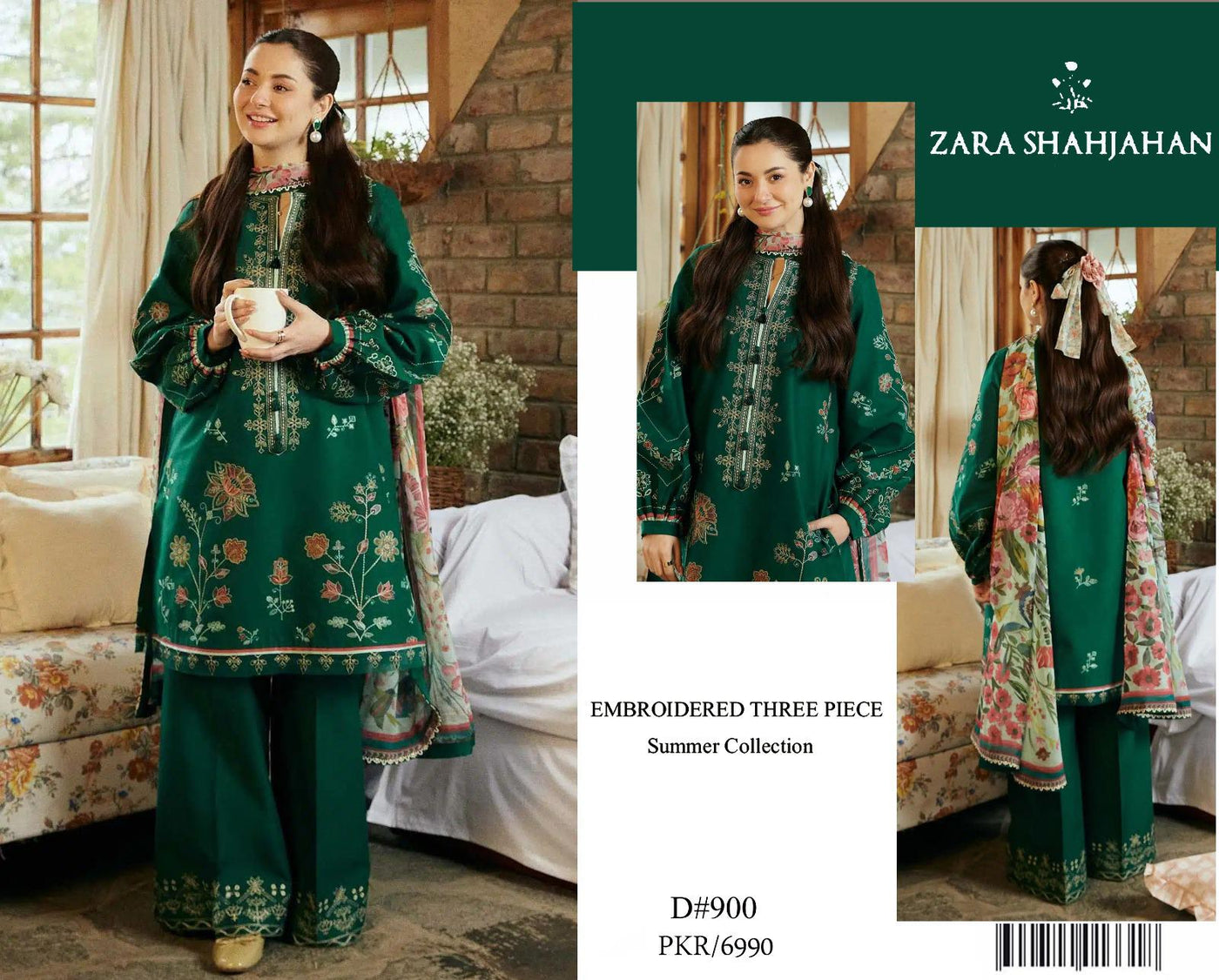 ZARA SHAHJAHAN LAWN EMBROIDERY SUIT (3 PIECE)