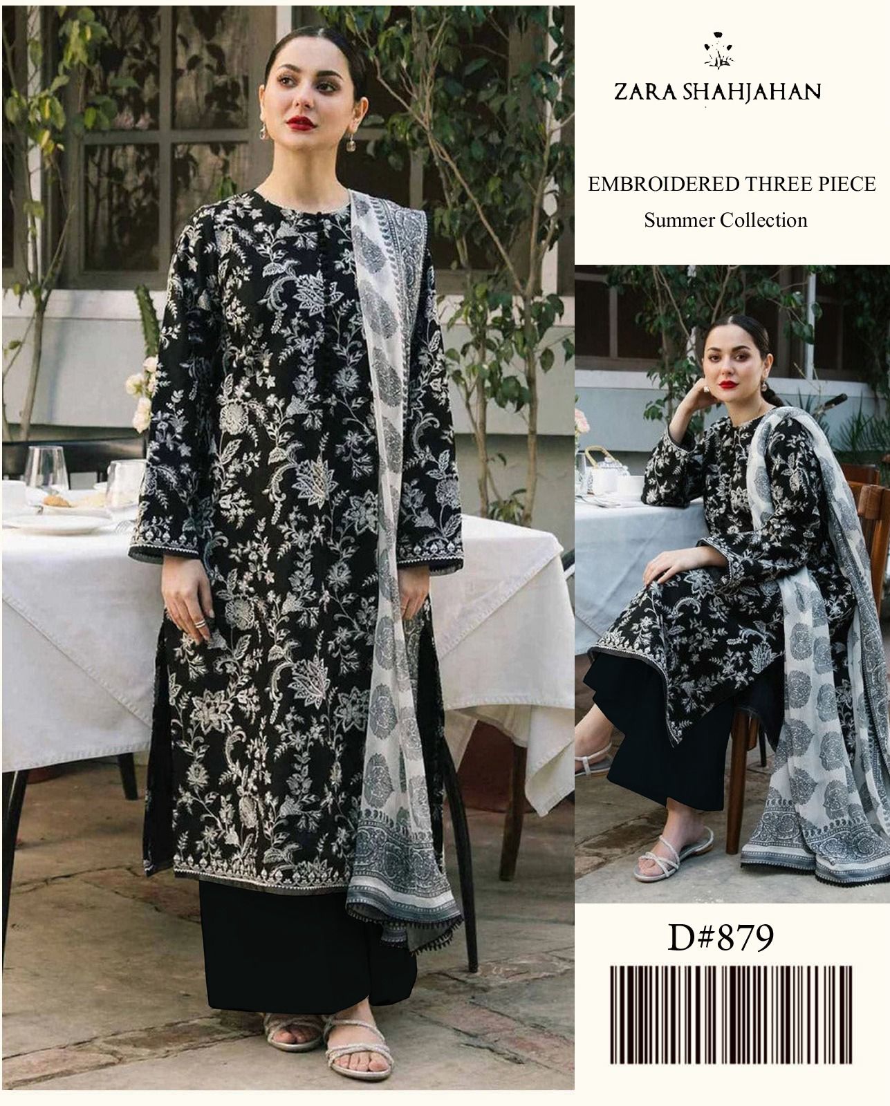 ZARA SHAHJAHAN LAWN EMBROIDERY SUIT (3 PIECE)