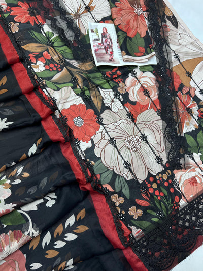 BAROQUE LAWN EMBROIDERY & PATCHES SUIT (3 PIECE)