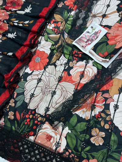 BAROQUE LAWN EMBROIDERY & PATCHES SUIT (3 PIECE)