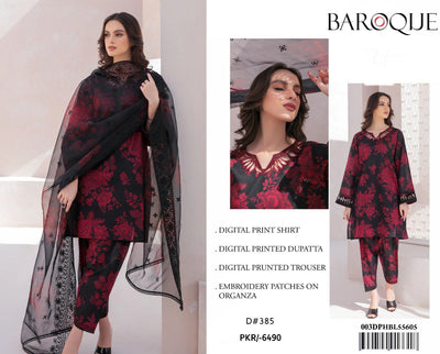 BAROQUE LAWN EMBROIDER SUIT (3 PIECE)