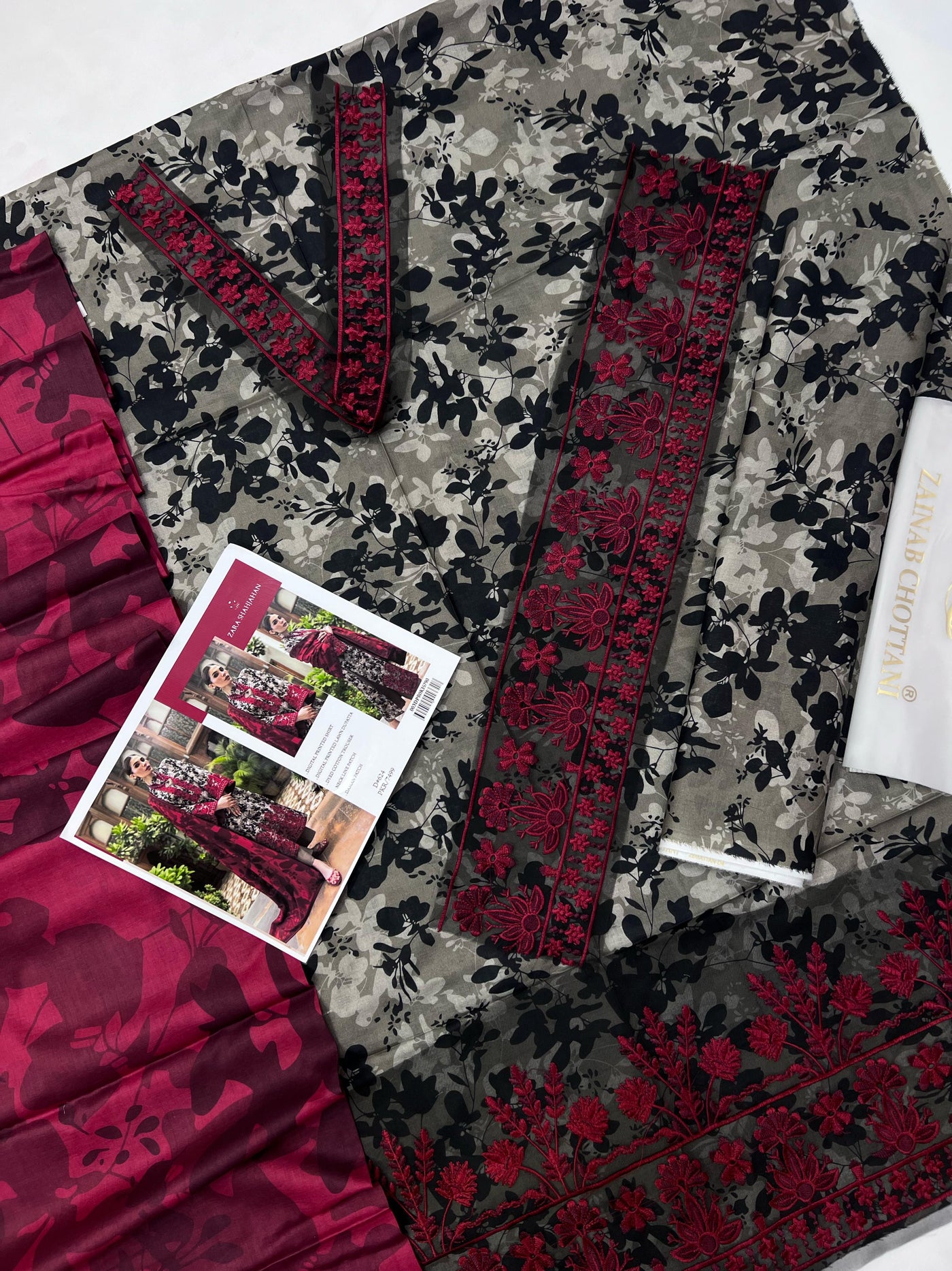 ZARA SHAHJAHAN LAWN EMBROIDER SUIT (3 PIECE)