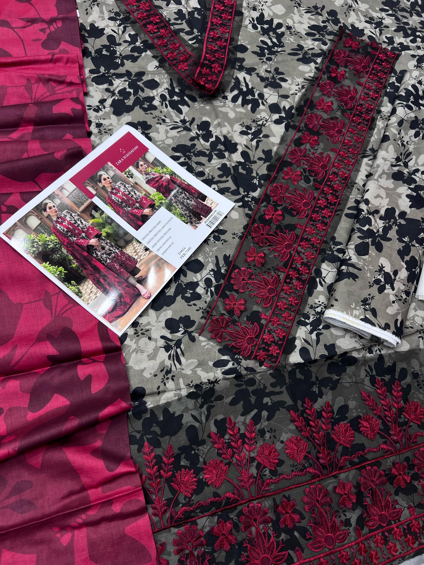 ZARA SHAHJAHAN LAWN EMBROIDER SUIT (3 PIECE)