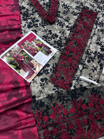 ZARA SHAHJAHAN LAWN EMBROIDER SUIT (3 PIECE)