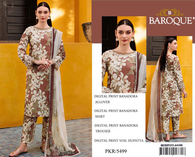 BAROQUE BANA DORIA LAWN DIGITAL PRINT ALLOVER
