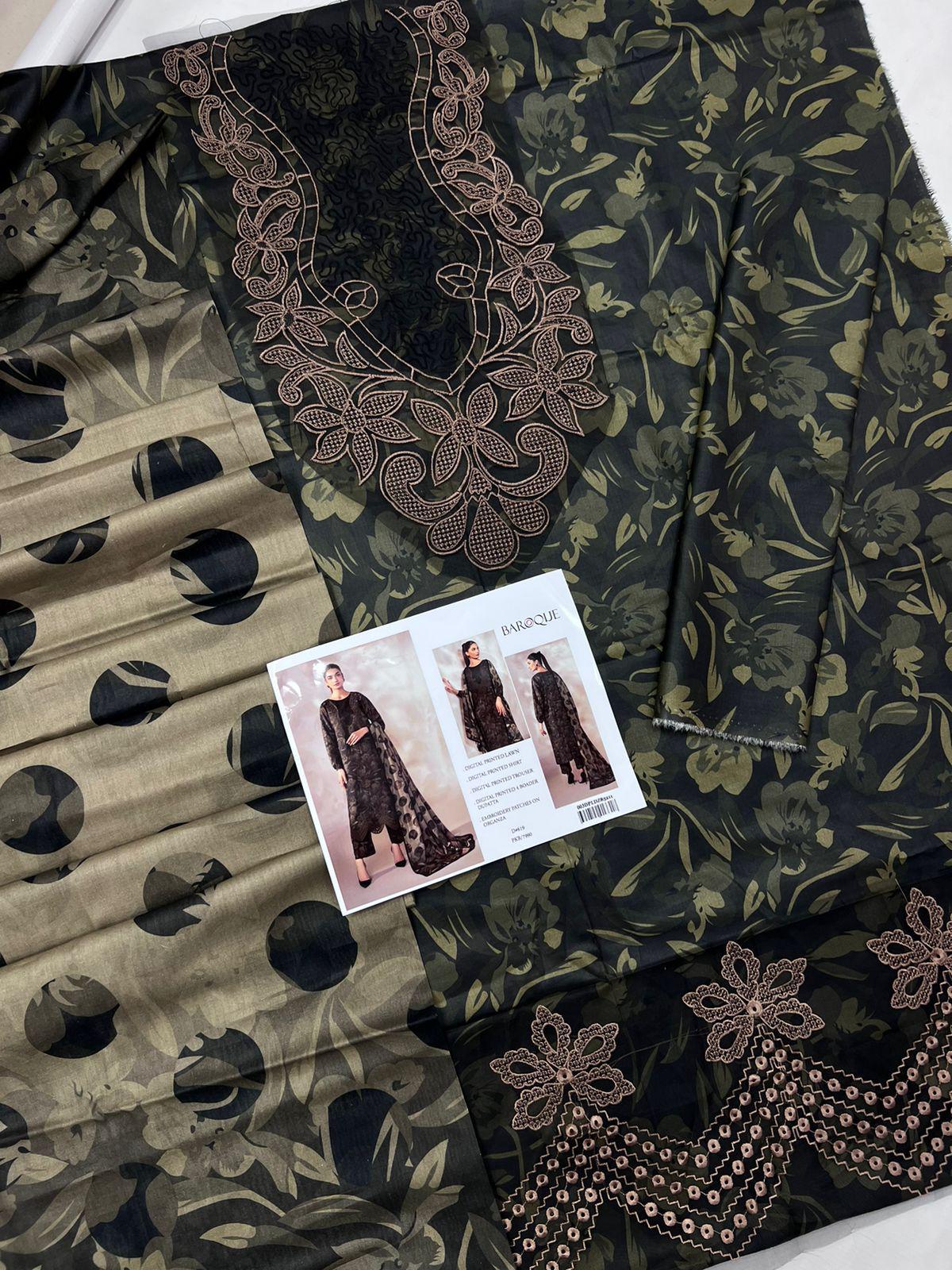 BAROQUE LAWN EMBROIDER SUIT (3 PIECE)