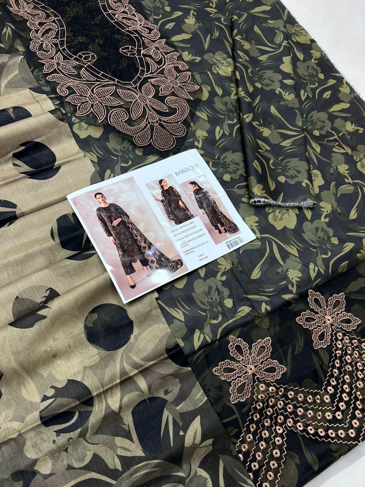 BAROQUE LAWN EMBROIDER SUIT (3 PIECE)