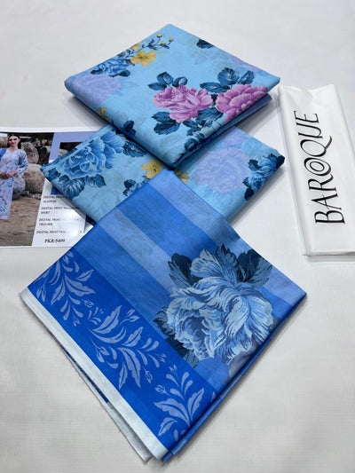 BAROQUE (3 Piece) BANA DORIA LAWN DIGITAL PRINT ALLOVER