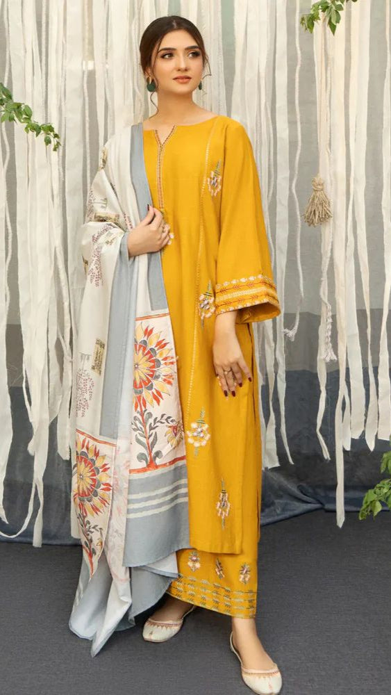 ASLING LAWN EMBROIDERY SUIT (3 PIECE)