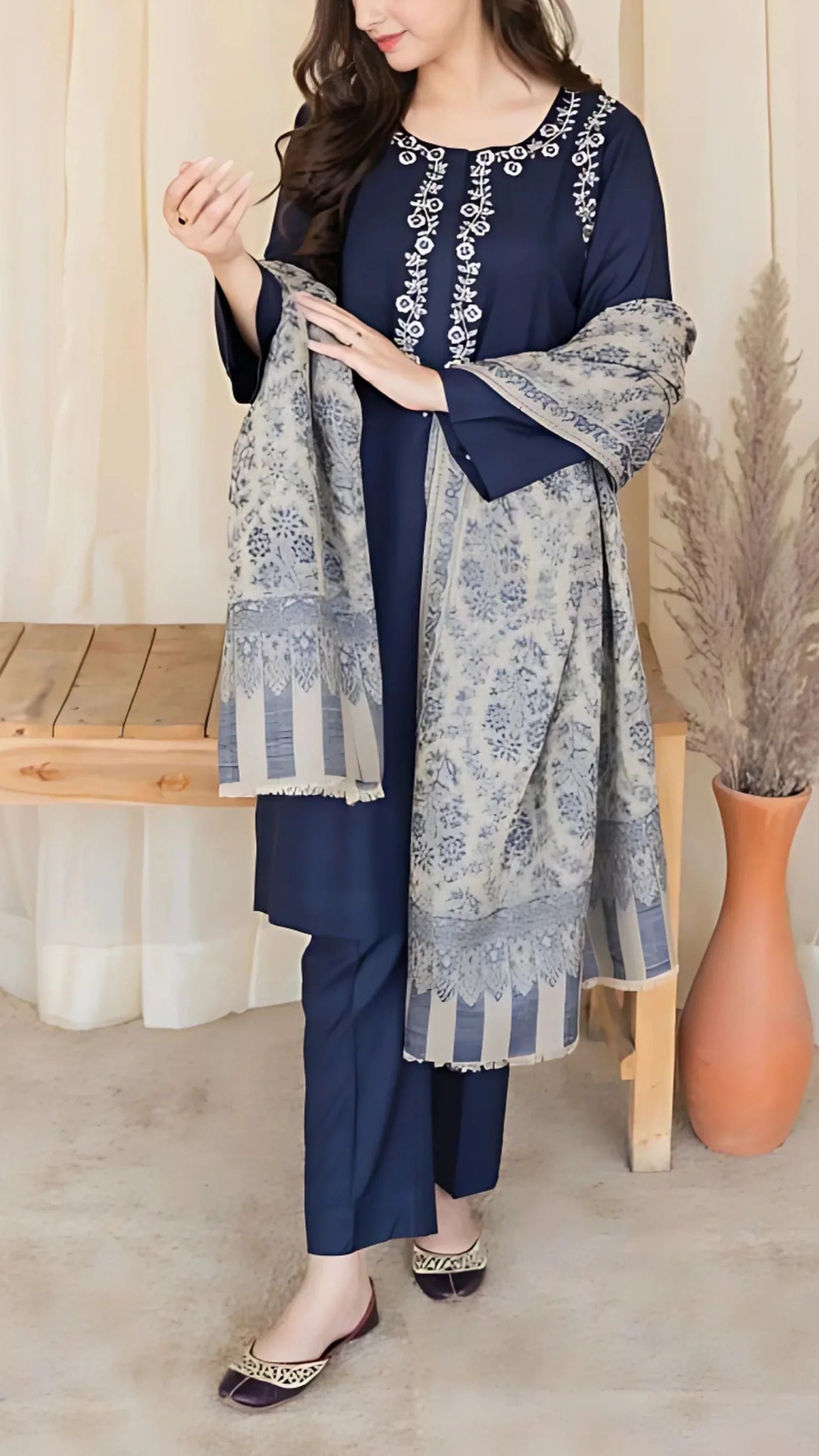 ASLING LAWN EMBROIDERY SUIT (3 PIECE)