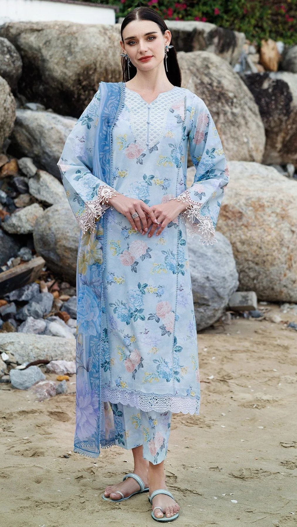 BAROQUE (3 Piece) BANA DORIA LAWN DIGITAL PRINT ALLOVER
