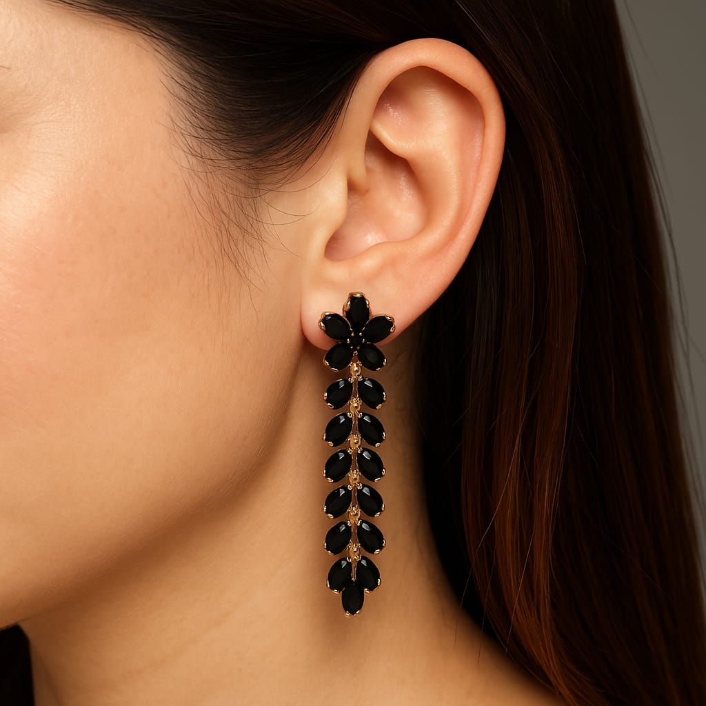 Midnight Blossom Drop Earrings
